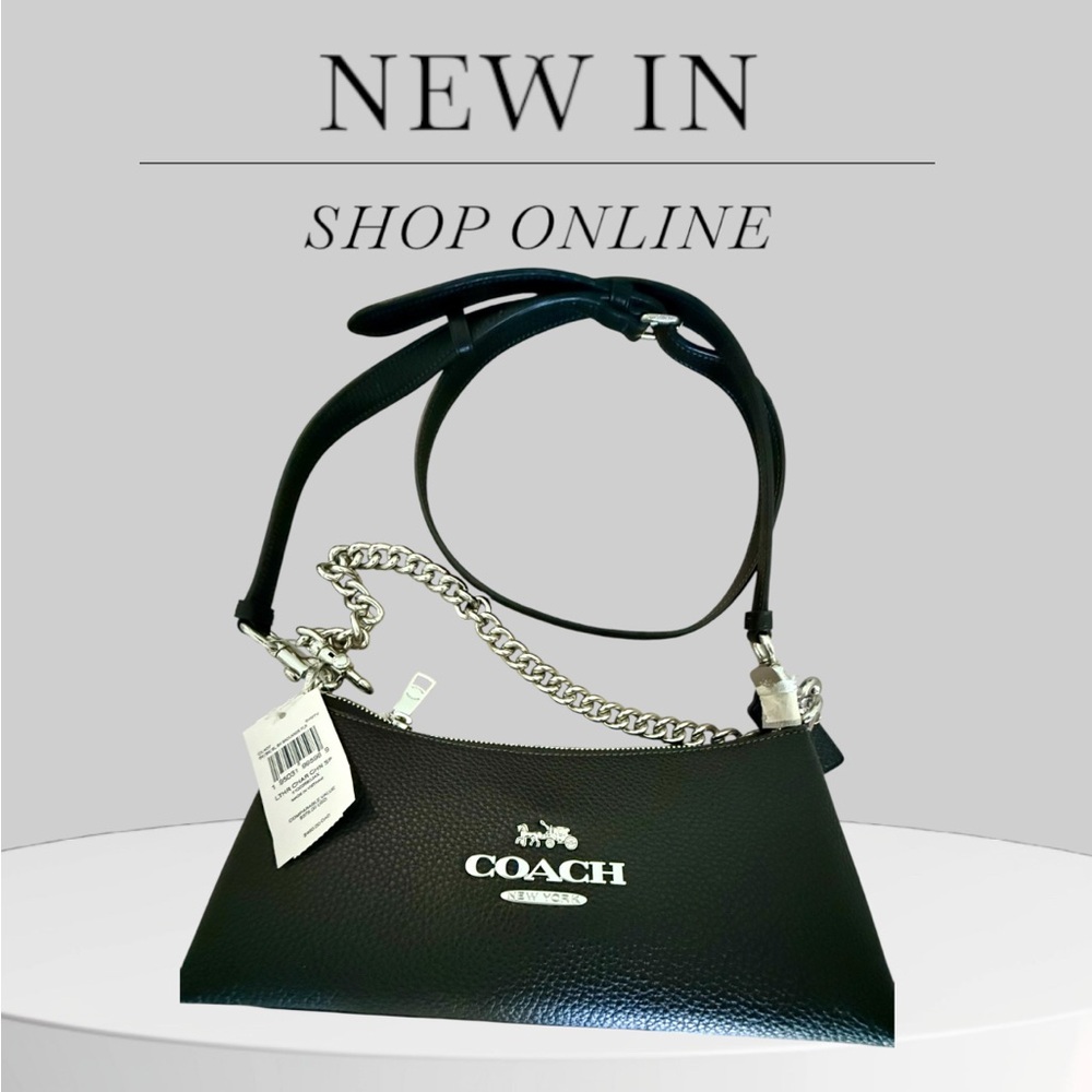 Coach Black Crossbody Bag with Silver Chain